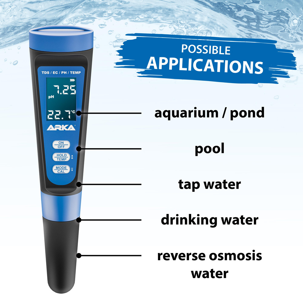 Arka myAqua Miernik pH TDS EC Temperatura 4w1 do Akwarium i Osmozy